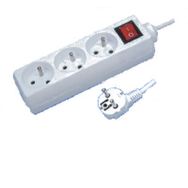 Neklan 1.5m Power Extension 3AC outlet(s) 1.5m White power extension