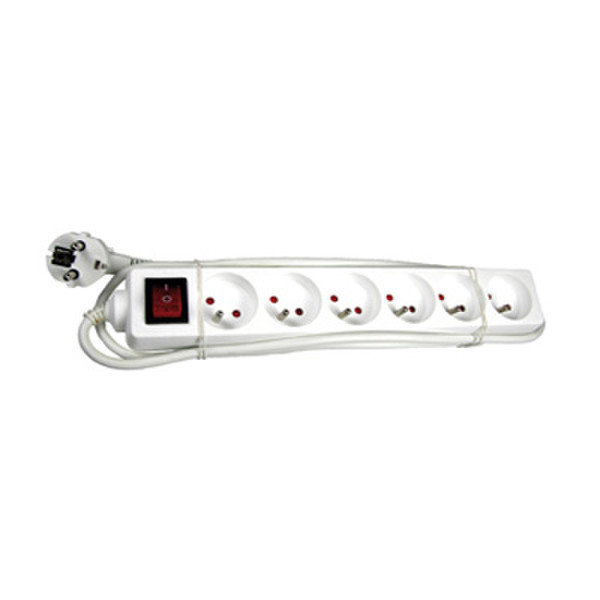Neklan 1.5m Power Extension 6AC outlet(s) 1.5m White power extension