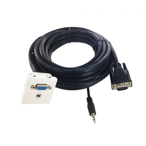 Neklan 2051027 5m VGA (D-Sub) + 3.5mm VGA (D-Sub) + 3.5mm Schwarz, Weiß VGA-Kabel