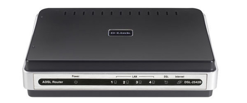 D-Link DSL-2542B/E Ethernet LAN ADSL2+ Black wired router