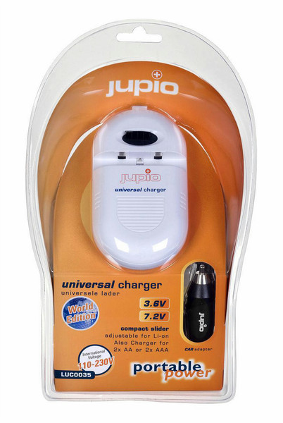 Jupio LUC0045 Auto/Indoor battery charger White battery charger