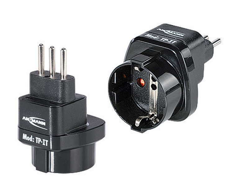 Ansmann TP-IT Type L (IT) Type C (Europlug) Black power plug adapter