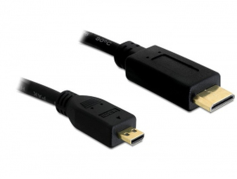 DeLOCK 3m HDMI w/Ethernet 3м HDMI Micro-HDMI Черный