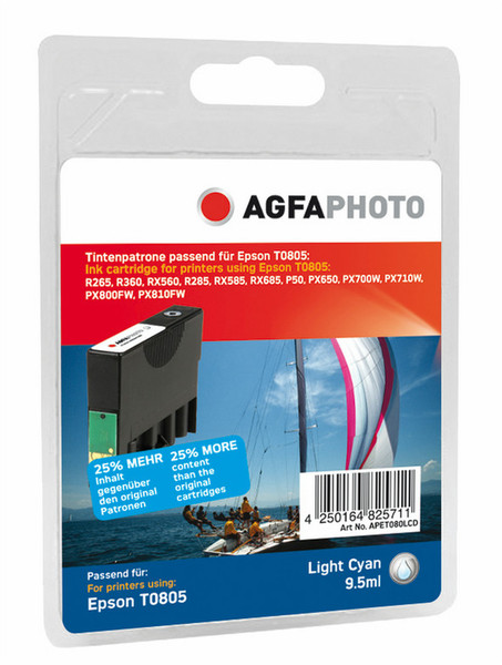 AgfaPhoto APET080LCD Светло-бирюзовый струйный картридж