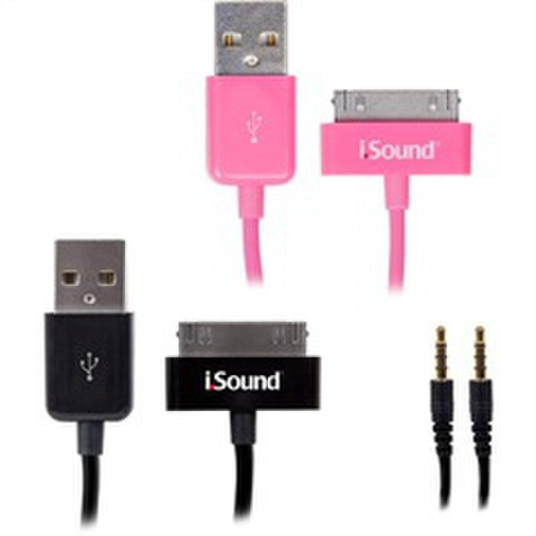 i.Sound ISOUND-1599 USB A Черный, Розовый дата-кабель мобильных телефонов