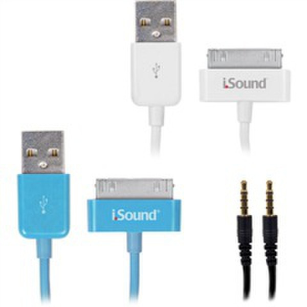 i.Sound ISOUND-1600 USB A Синий, Белый дата-кабель мобильных телефонов