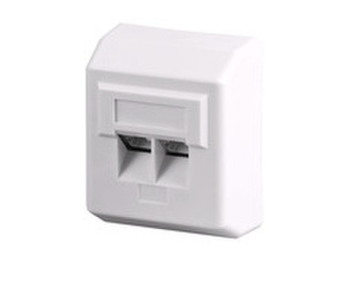 Microconnect Cat 5e, 2xRJ45 White outlet box