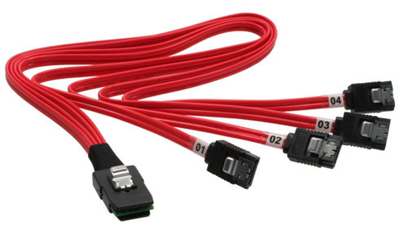 InLine 27620 0.5m Red SATA cable