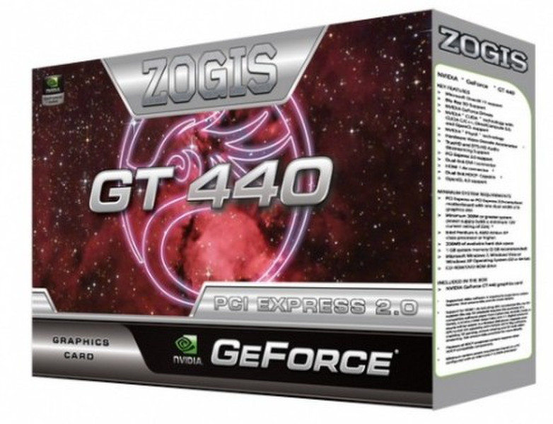 Zogis ZOGT440-1GD3H GeForce GT 440 1GB GDDR3 graphics card