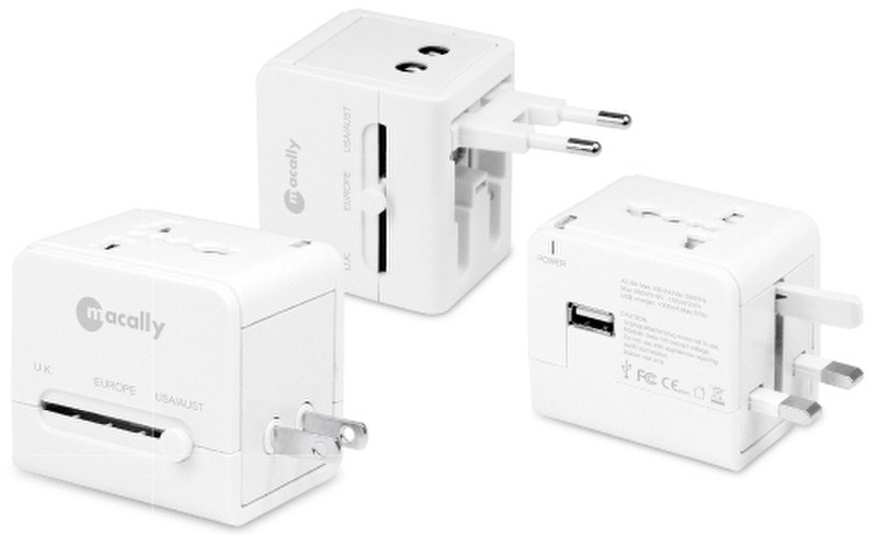 Macally LP-PTCII Type C (Europlug) Type I (AU) White power plug adapter
