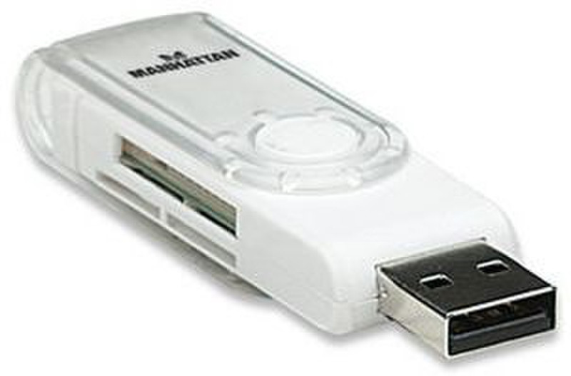 Manhattan 100793 USB 2.0 Белый устройство для чтения карт флэш-памяти