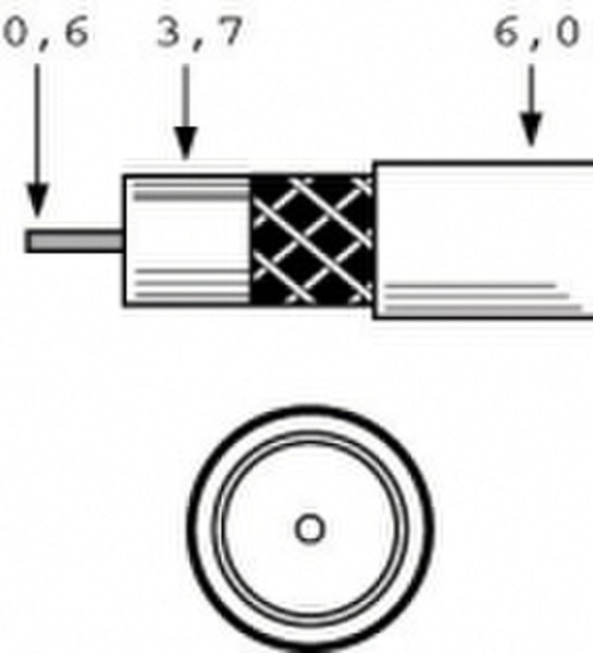 Preisner VIDEO0,6L/3,7T 500m Green coaxial cable