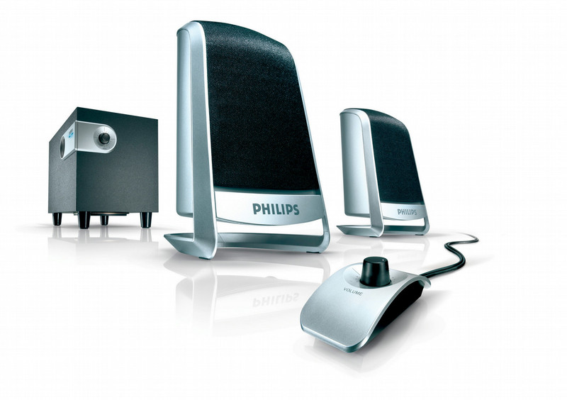 Philips MMS171W/17 2.1канала Черный, Cеребряный набор аудио колонок