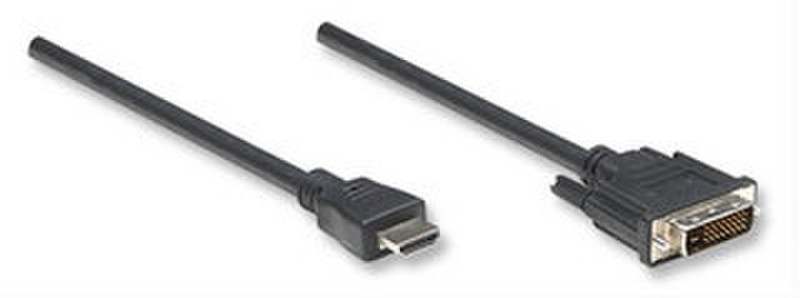 Manhattan 3m HDMI M/DVI-D M 3m HDMI DVI-D Schwarz