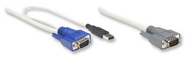 Intellinet 1.8m M/M HD15/HD15, USB 1.8м кабель клавиатуры / видео / мыши