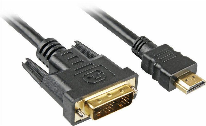 Sharkoon 4044951009053 2м HDMI DVI-D Черный адаптер для видео кабеля