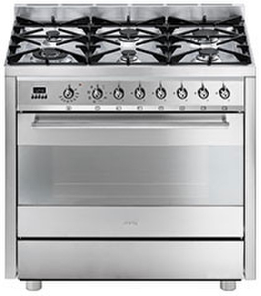 Smeg C91GMXNL Freestanding Gas hob B Stainless steel cooker