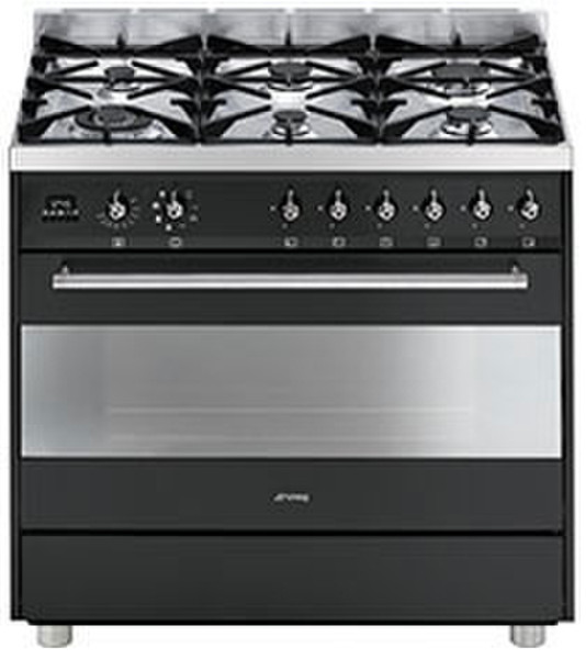 Smeg C9GMANL Freestanding Gas hob B Black cooker