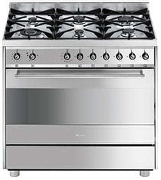 Smeg C9GVXNL Freestanding Gas hob B Stainless steel cooker