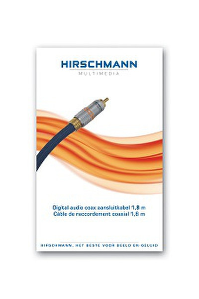 Hirschmann Digital Audio Coax 1.8m 1.8м RCA Черный, Серый