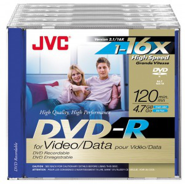 JVC VD-R47GE5J 4.7GB DVD-R 5Stück(e) DVD-Rohling