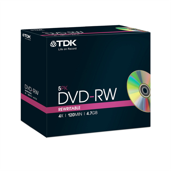 TDK 5 x DVD-RW 4.7GB 4.7GB DVD-RW 5Stück(e)