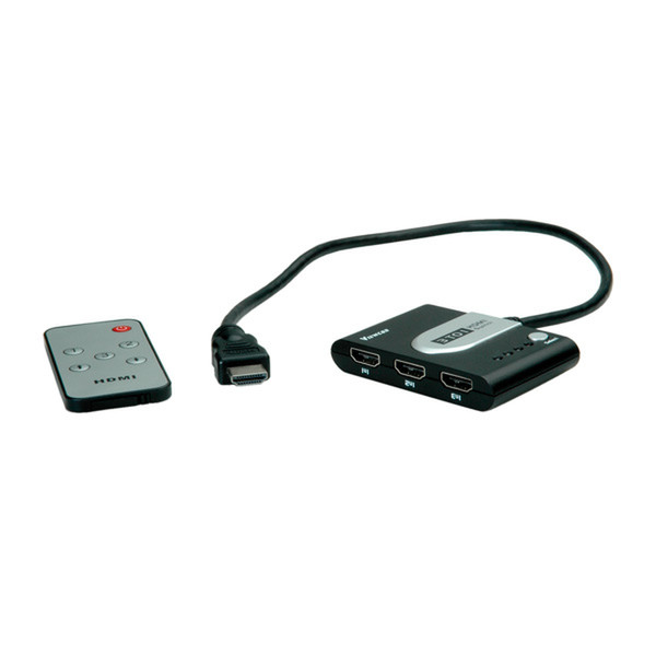 ROLINE HDMI Switch, 3-fach, Fernsteuerung, automatisch Video-Switch