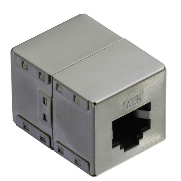 Value RJ-45 Modular Coupler, Cat.6, shielded, silver