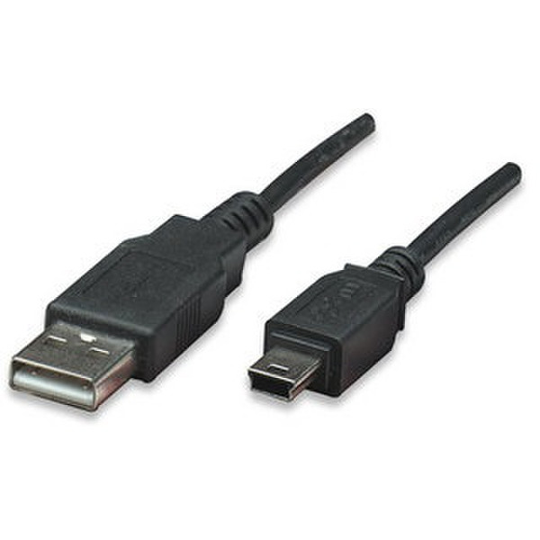 Manhattan Hi-Speed USB Device Cable 1.8м USB A Mini-USB B Черный