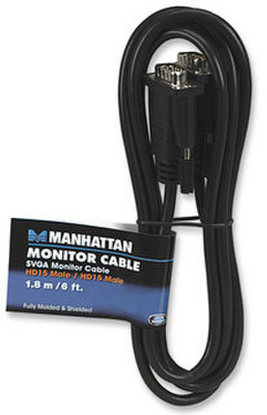 Manhattan 324120 1.8м VGA (D-Sub) VGA (D-Sub) Черный VGA кабель