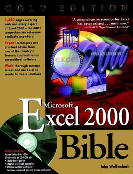 Wiley Microsoft Excel 2000 Bible, Gold Edition 1381pages software manual