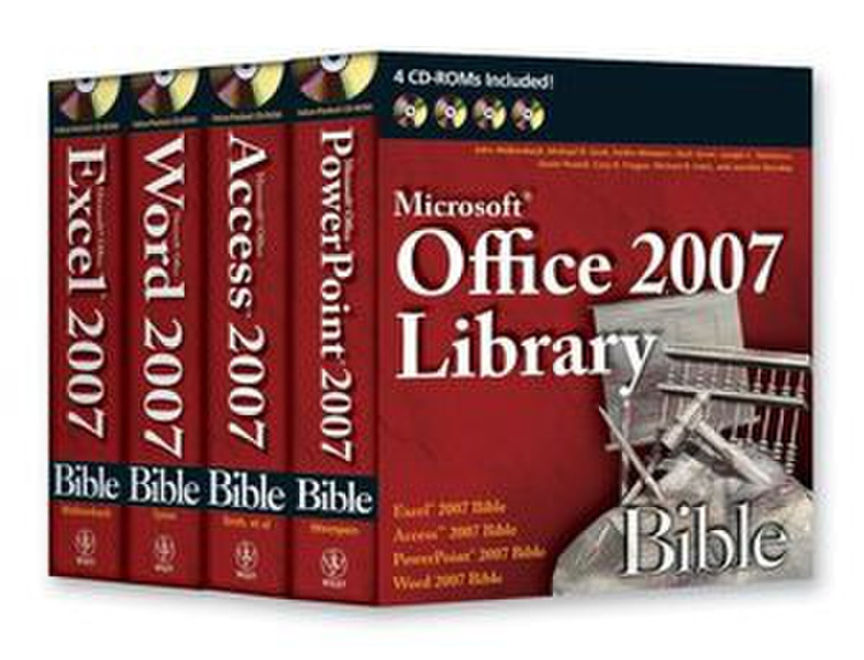 Wiley Office 2007 Library: Excel 2007 Bible, Access 2007 Bible, PowerPoint 2007 Bible, Word 2007 Bible 4200pages software manual