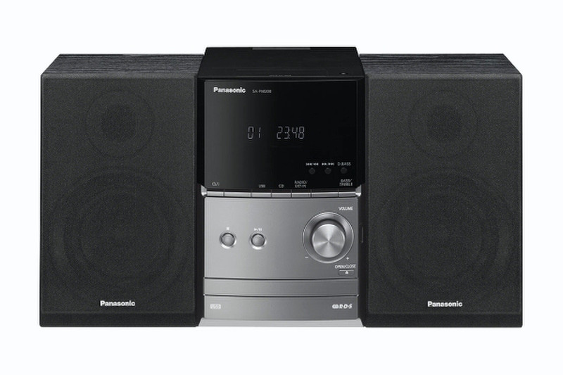 Panasonic SC-PM200EG-S Micro-Set Schwarz, Silber Home-Stereoanlage