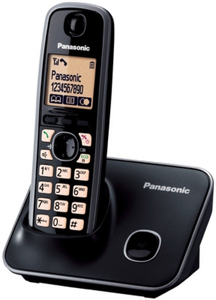 Panasonic KX-TG6611 DECT Anrufer-Identifikation Schwarz