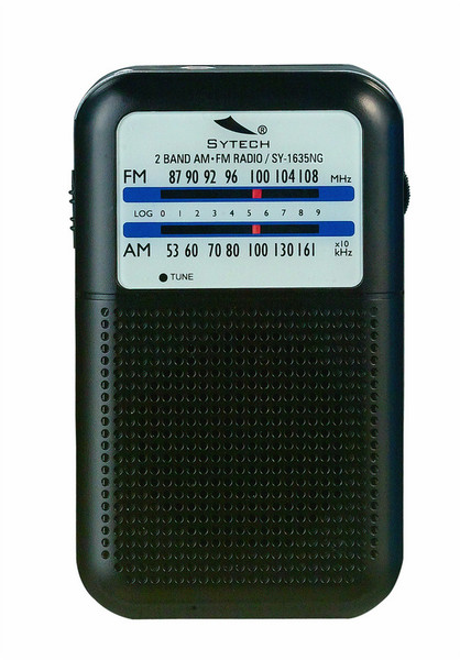 Sytech SY1635NG Портативный Аналоговый Черный радиоприемник