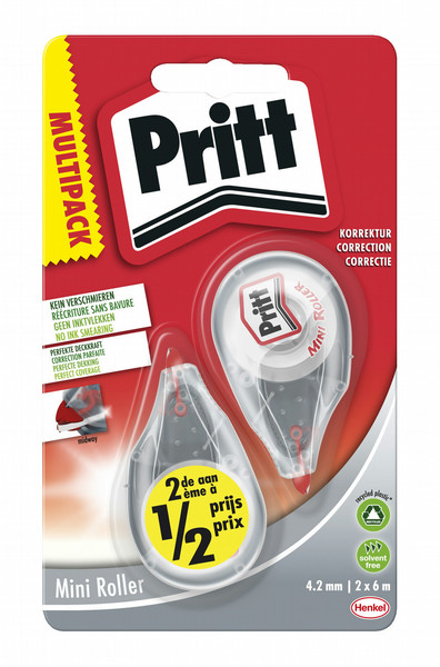 Pritt Correction Mini Roller 2 pack 6м Прозрачный 2шт корректирующая лента