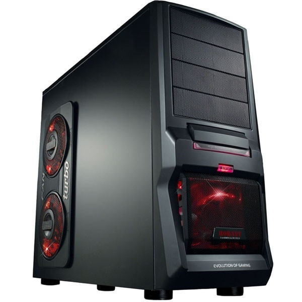 MS-Tech CA-0300 Hornet Midi-Tower Black,Red computer case