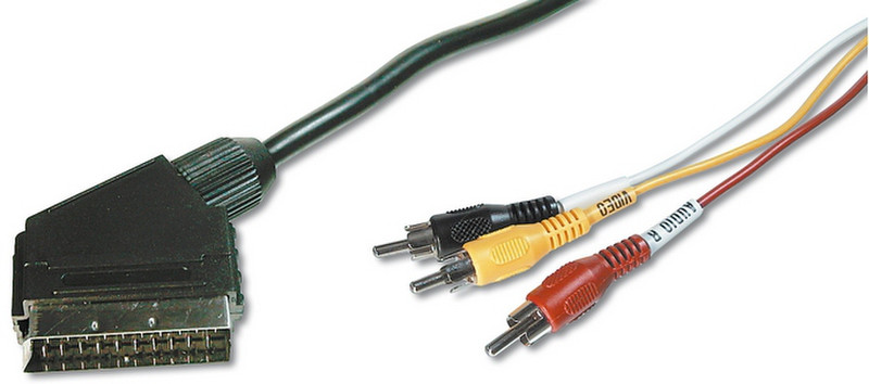 ASSMANN Electronic AK-107036 5м SCART (21-pin) 3 x RCA Разноцветный адаптер для видео кабеля