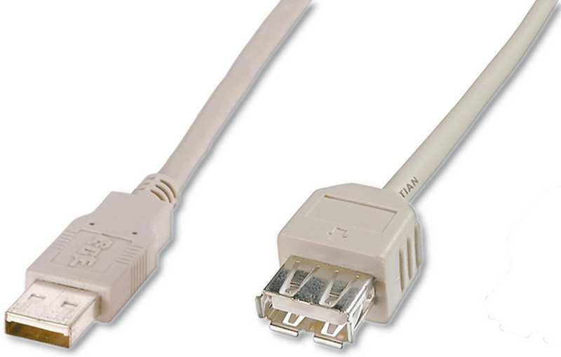 ASSMANN Electronic AK-300202-018-E 1.8м USB A USB A Бежевый кабель USB