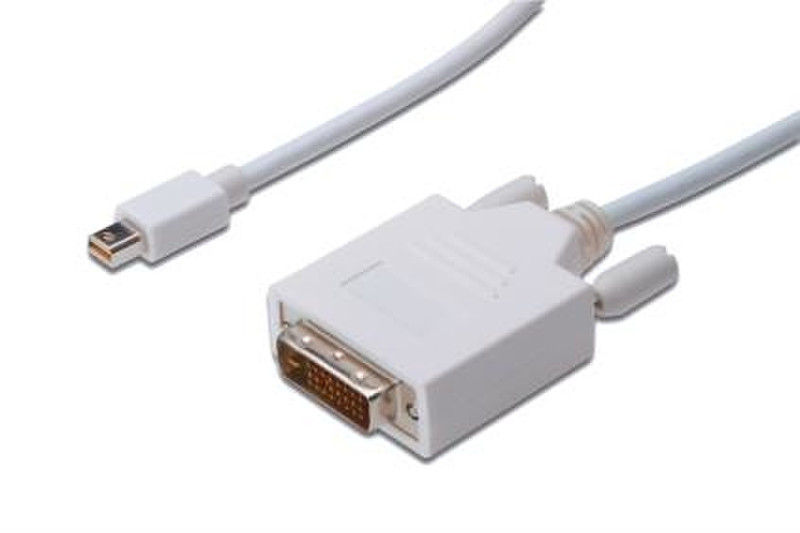 ASSMANN Electronic mini DP - DVI, 1m 1m mini DisplayPort DVI-D White video cable adapter