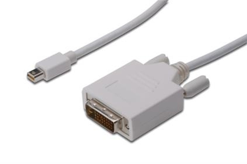 ASSMANN Electronic mini DP - DVI, 2m 2m mini DisplayPort DVI-D White video cable adapter