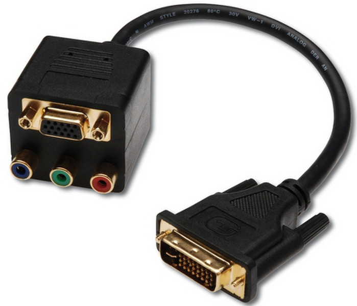 ASSMANN Electronic AK-510004 0.2м DVI-I VGA (D-Sub) + RCA Черный адаптер для видео кабеля