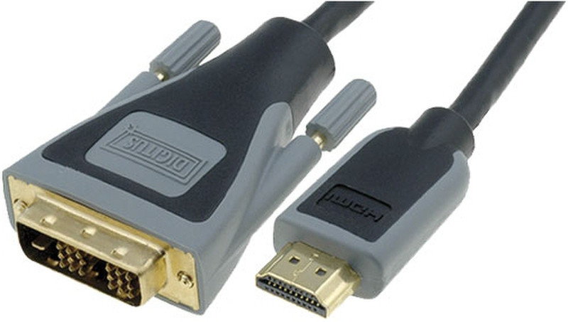 Digitus DK-108004 5м DVI-D HDMI Черный, Серый адаптер для видео кабеля
