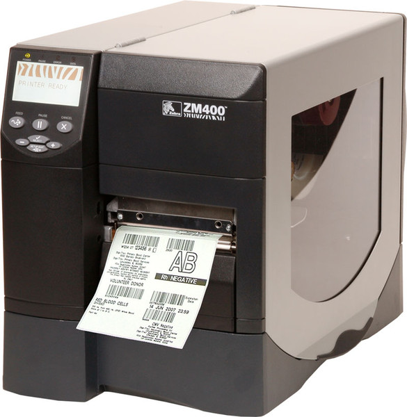 Zebra ZM400 Прямая термопечать / термоперенос POS printer 600 x 600dpi Черный, Серый