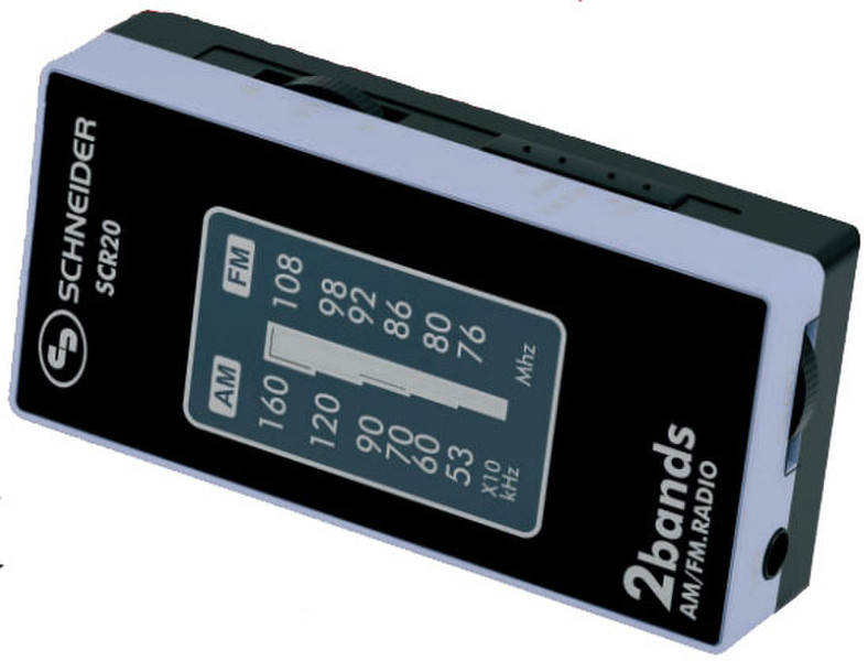 Schneider SCR20 Portable Analog Black,Silver