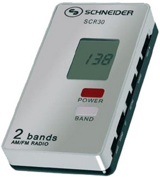 Schneider SCR30 Портативный Цифровой Черный, Серый радиоприемник