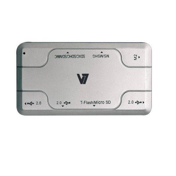 V7 CU200-3NP USB 2.0 Cеребряный устройство для чтения карт флэш-памяти