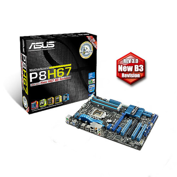 ASUS P8H67 Intel H67 Socket H2 (LGA 1155) ATX motherboard