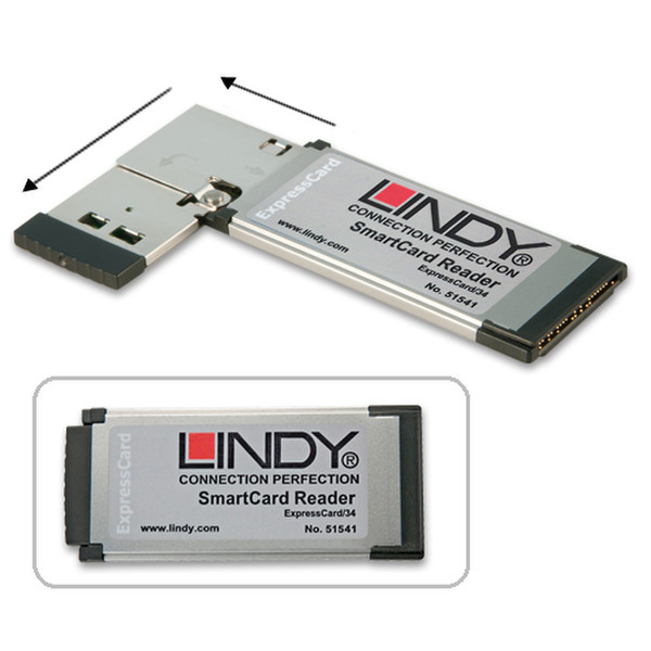 Lindy ExpressCard Smart Card Reader Внутренний ExpressCard Cеребряный устройство для чтения карт флэш-памяти