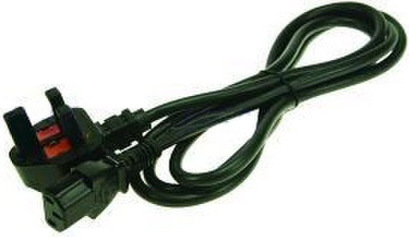 2-Power IEC C13 Lead with UK Plug C13 coupler Black power cable